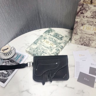 디올 남여공용 송아지 가죽 새들 클러치백 CA207 블랙