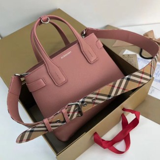버버리 스몰 그레이니 가죽 배너 토트백 40784801 더스티 로즈