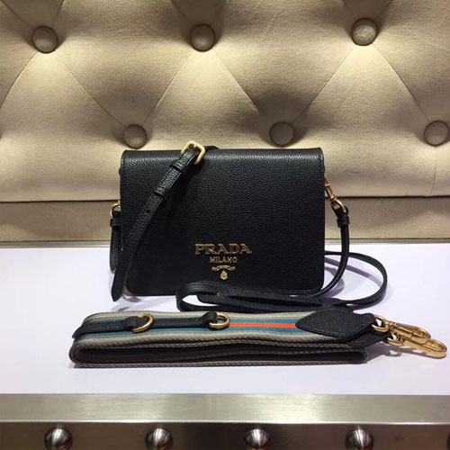 프라다 비텔로 다이노 미니 플랩백 1BD102 블랙