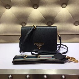 프라다 비텔로 다이노 미니 플랩백 1BD102 블랙