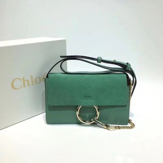 끌로에 페이 스몰 스웨이드 레더 숄더백 3S1127 그린