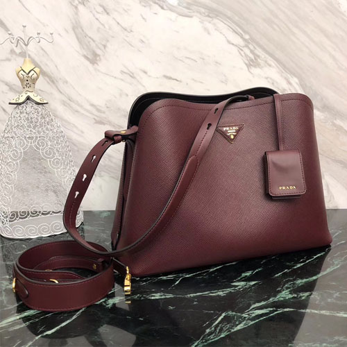 프라다 사피아노 프롬나드 토트백 1BA249 버건디