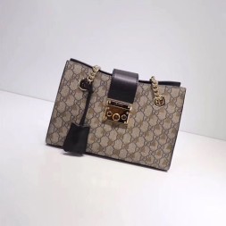 구찌 신상 GG수프림 패드락 스몰 숄더백 498156 블랙