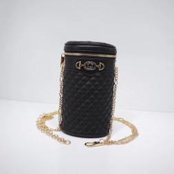 구찌 퀼트 가죽 벨트 백 572298 블랙