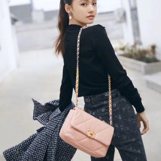  샤넬 CHANEL 19 스몰 플랩 백 AS1160 핑크