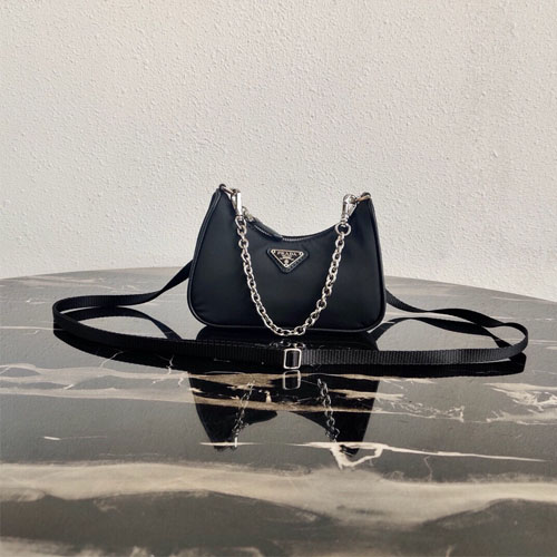 프라다 리에디션 나일론 미니 호보백 1TT122 블랙