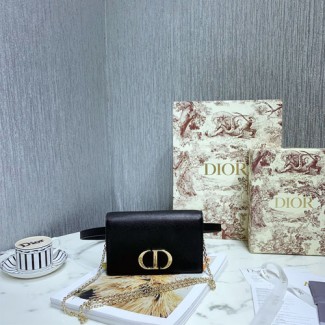 디올 30 MONTAIGNE 송아지 가죽 투인원 파우치 S2086 블랙