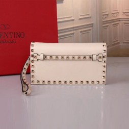 발렌티노 락스터드 스몰 클러치백 KW2B0960 화이트 금장