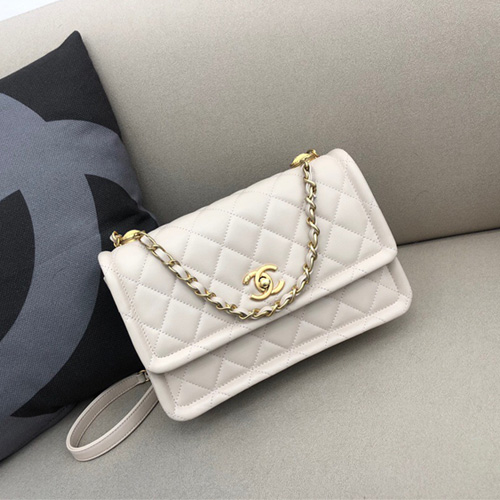 샤넬 20FW 신상 플랩백 25CM  AS2025 램스킨 화이트