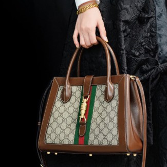 구찌 재키 1961 미디엄 토트백 649016 브라운