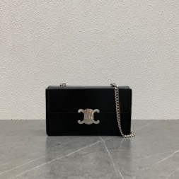 셀린느 트리오페 체인 박스 숄더백 110803 블랙 은장