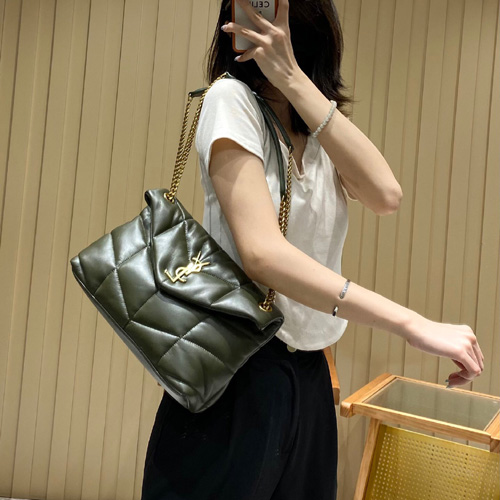 생로랑 루루 푸퍼 스몰 숄더백 577476 딥그린