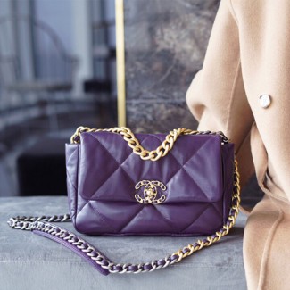  샤넬 CHANEL 19 스몰 플랩 백 AS1160 퍼플