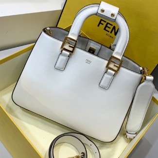 펜디 FF 스몰 토트백 8BH367 화이트