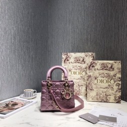 디올 MY ABCDIOR  레이디백  M0538 새틴 보라