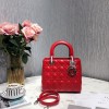 디올 레이디백 미듐 M0535 레드 은장