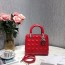 디올 레이디백 미듐 M0535 레드 은장