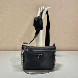 프라다 리나일론 숄더백 1BH168 블랙