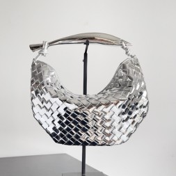 보테가 사르딘 탑 핸들 백 716082 실버