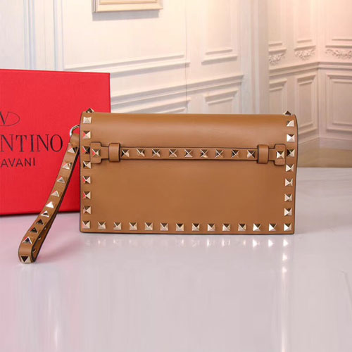 발렌티노 락스터드 스몰 클러치백 KW2B0960 브라운