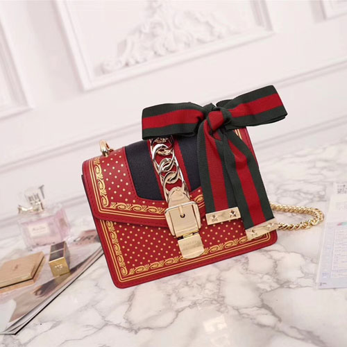 구찌 신상 실비 미니 체인백 431666 레드