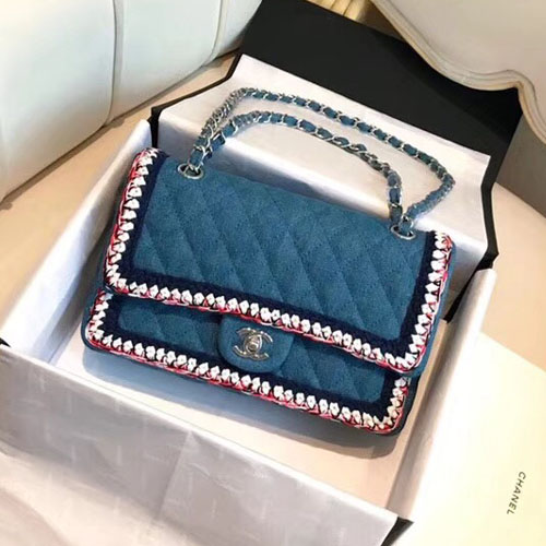 샤넬 신상 데님 미듐 플랩 백 A57698