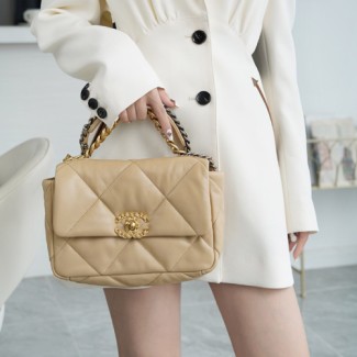  샤넬 CHANEL 19 미듐 플랩 백 AS1161 베이지