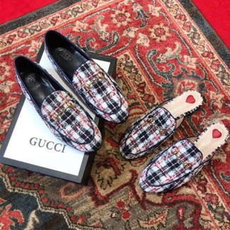 구찌 조던  트위드 체크 로퍼&슬리퍼 431467