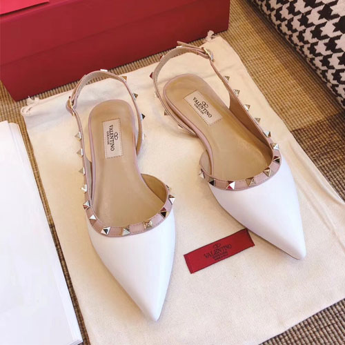 발렌티노 락스터드 슬링백 발레리나 SW2S0H13 화이트