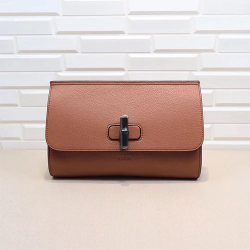 구찌 뱀부 클러치백 387220 브라운