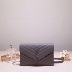 입생로랑 모노그램 엔벨로프 체인 숄더백 393953 그레이