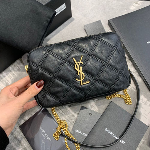 입생로랑 베키 퀼팅 더블지퍼 미니백 608941 블랙