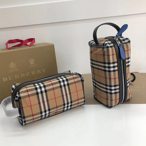 버버리 빈티지 체크 가죽 파우치 80068811