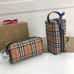 버버리 빈티지 체크 가죽 파우치 80068811