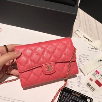 샤넬 클래식 체인 미니백 A84512 캐비어 핑크