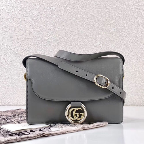 구찌 스몰 가죽 숄더백 ‎589474 그레이