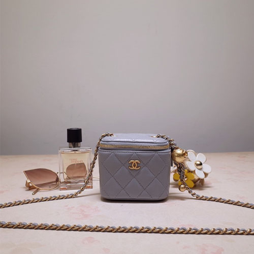 샤넬 미니 클래식 체인 코스메틱 케이스 AP1340 그레이