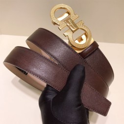 페레가모  신상 벨트 678890 브라운 금장
