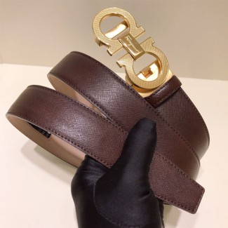 페레가모  신상 벨트 678890 브라운 금장