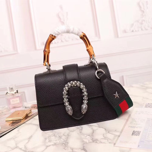 구찌 디오니서스 미니 뱀부 탑핸들백 523367 블랙