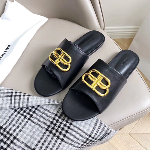 발렌시아가 계란형 BB 뮬 샌들 604061 블랙