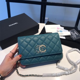 샤넬 WOC 체인 플랩백 AP1794 캐비어 청록