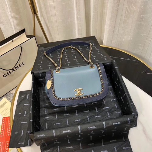 샤넬 신상 플랩백 AS0371 민트&네이비