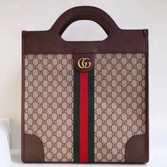 구찌 오피디아 GG 미디엄 탑 핸들 토트백 547941 브라운