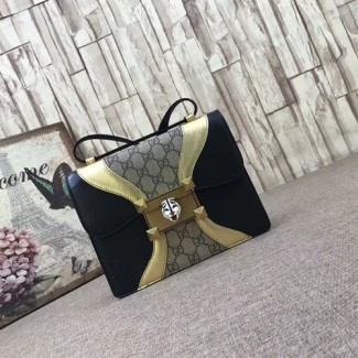 구찌 GG 수프림 숄더백 497995 블랙&골드