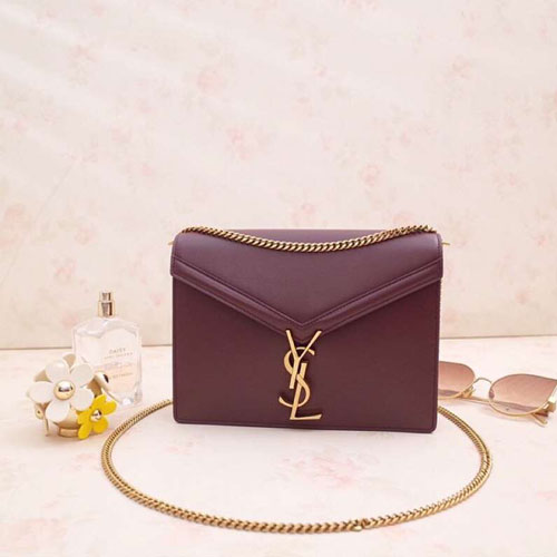 입생로랑 가죽 카산드라 숄더백 532750 버건디