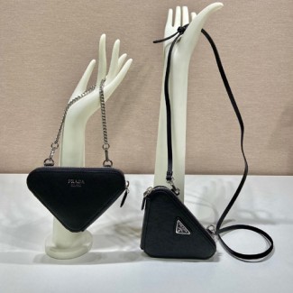 프라다 사피아노 삼각로고 미니 크로스백 1NR015 블랙
