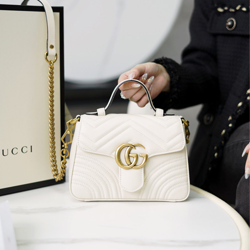 구찌 GG 마몽 미니 탑 핸들 백 547260 화이트
