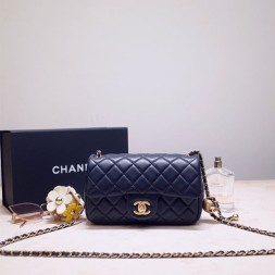 샤넬 램스킨 플랩백 스몰 AS1787 네이비