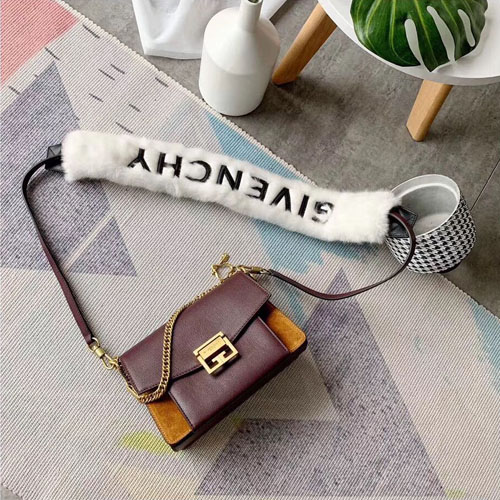 지방시 신상 GV3 스몰 숄더백 BB501 버건디 금장